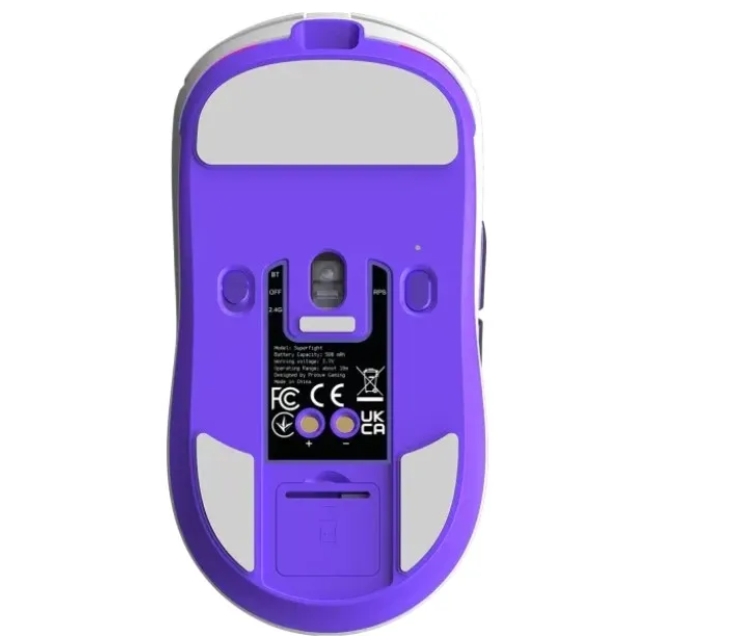 Комп'ютерна миша Proove Gaming Superfight Wireless with charging dock (white/purple) фото №2