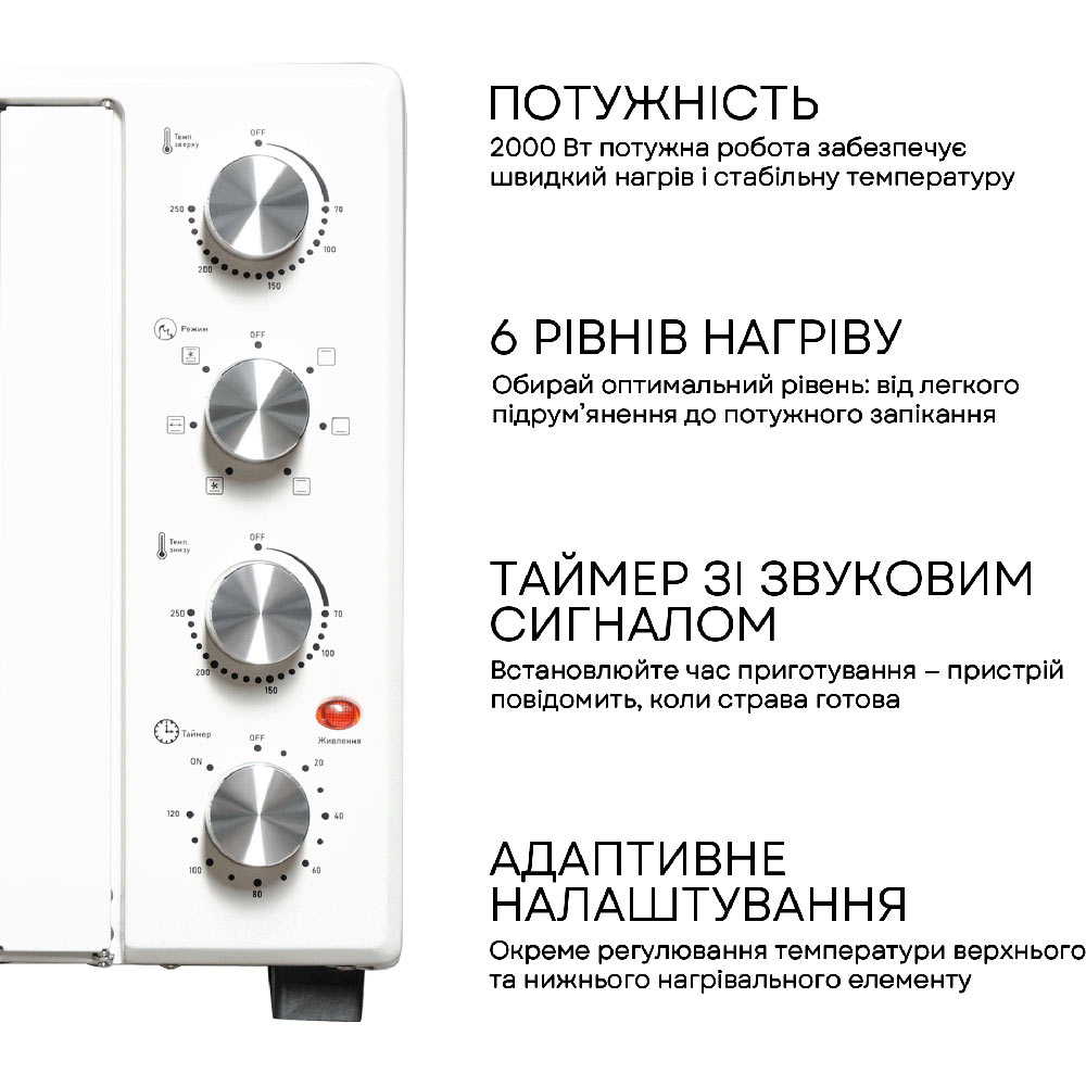 Электродуховка Liberton LEO-500 White фото №5