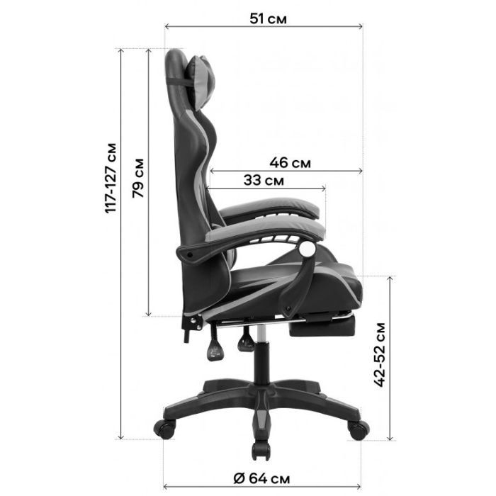 Геймерське крісло GT Racer X-2323 Black/Blue фото №7