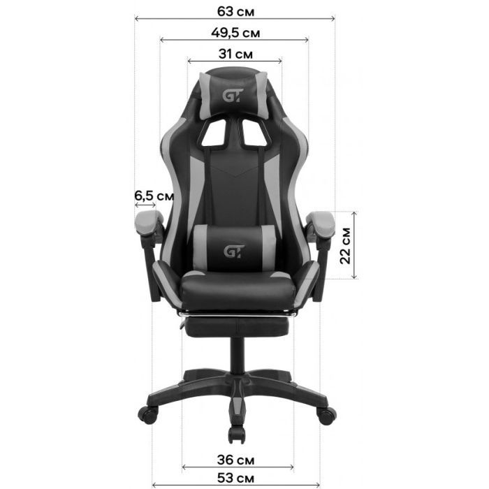 Геймерське крісло GT Racer X-2323 Black/Blue фото №8