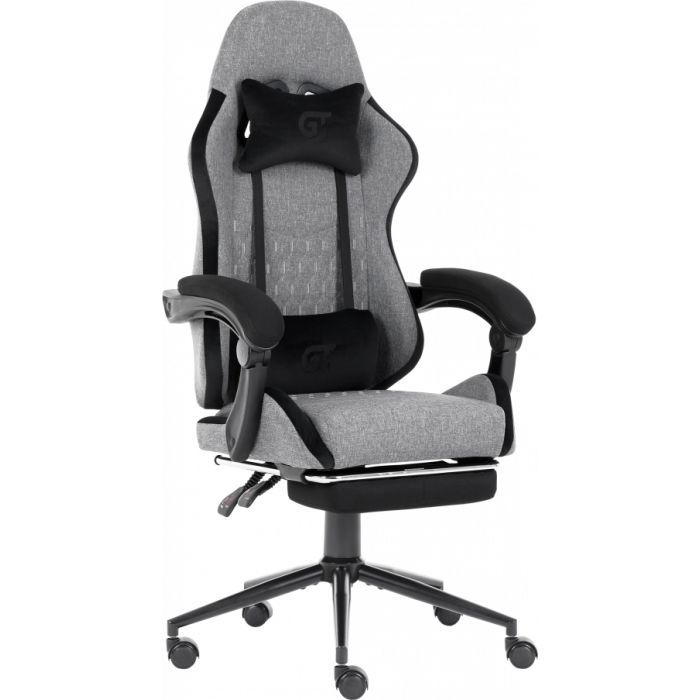 Геймерське крісло GT Racer X-2324 Gray/Black (X-2324 Fabric Gray/Black Suede) фото №2