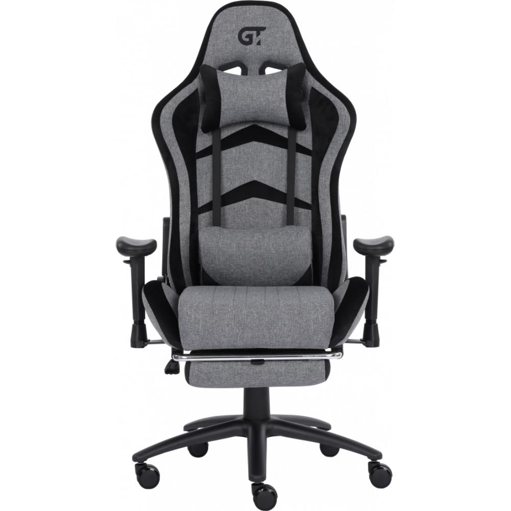 Геймерське крісло GT Racer X-2534-F Gray/Black Suede (X-2534-F Fabric Gray/Black Suede)