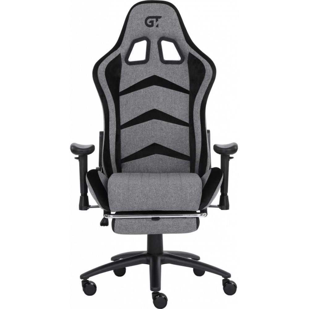 Геймерське крісло GT Racer X-2534-F Gray/Black Suede (X-2534-F Fabric Gray/Black Suede) фото №2
