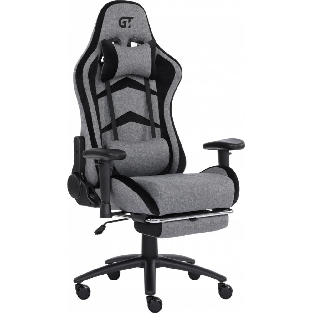 Геймерське крісло GT Racer X-2534-F Gray/Black Suede (X-2534-F Fabric Gray/Black Suede) фото №3