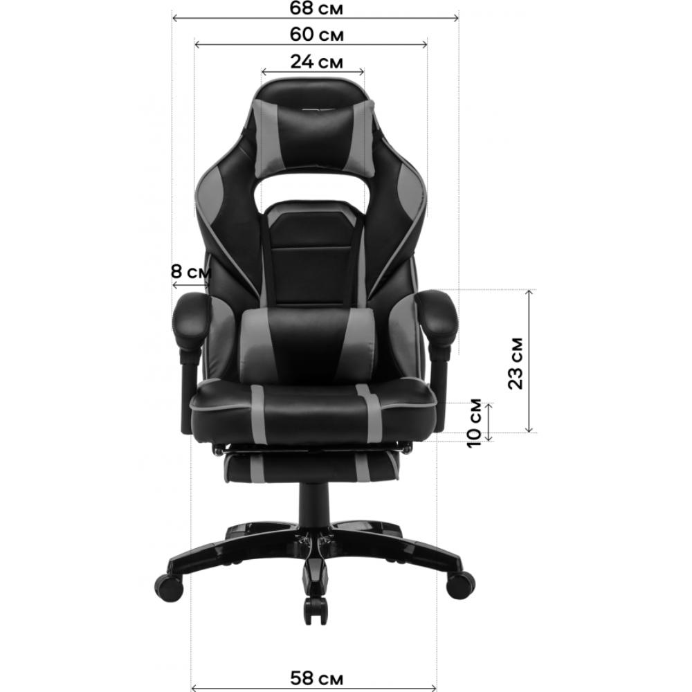 Геймерське крісло GT Racer X-2749-1 Gray/Black Suede (X-2749-1 Fabric Gray/Black Suede) фото №11