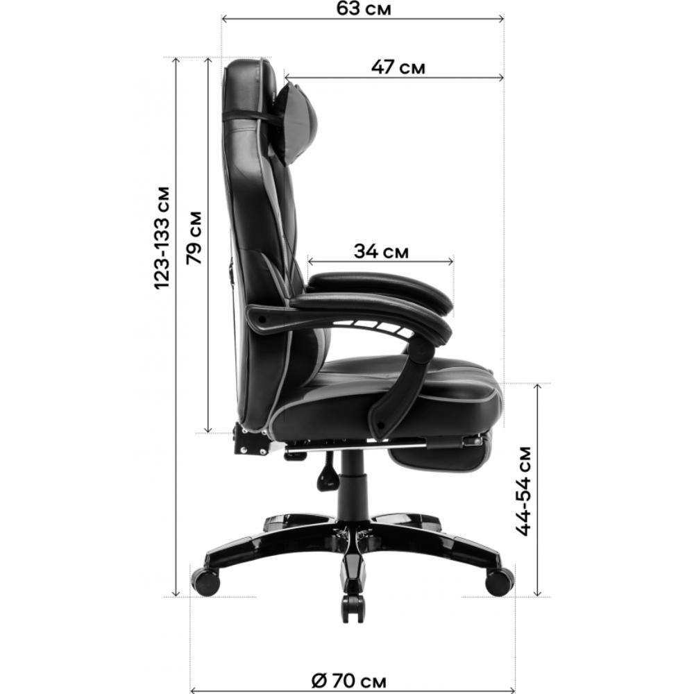 Геймерське крісло GT Racer X-2749-1 Gray/Black Suede (X-2749-1 Fabric Gray/Black Suede) фото №12