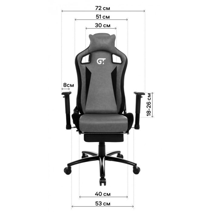 Геймерське крісло GT Racer X-5113F Black (X-5113F Fabric Black) фото №10