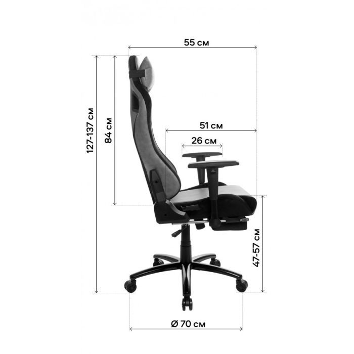 Геймерське крісло GT Racer X-5113F Black (X-5113F Fabric Black) фото №9
