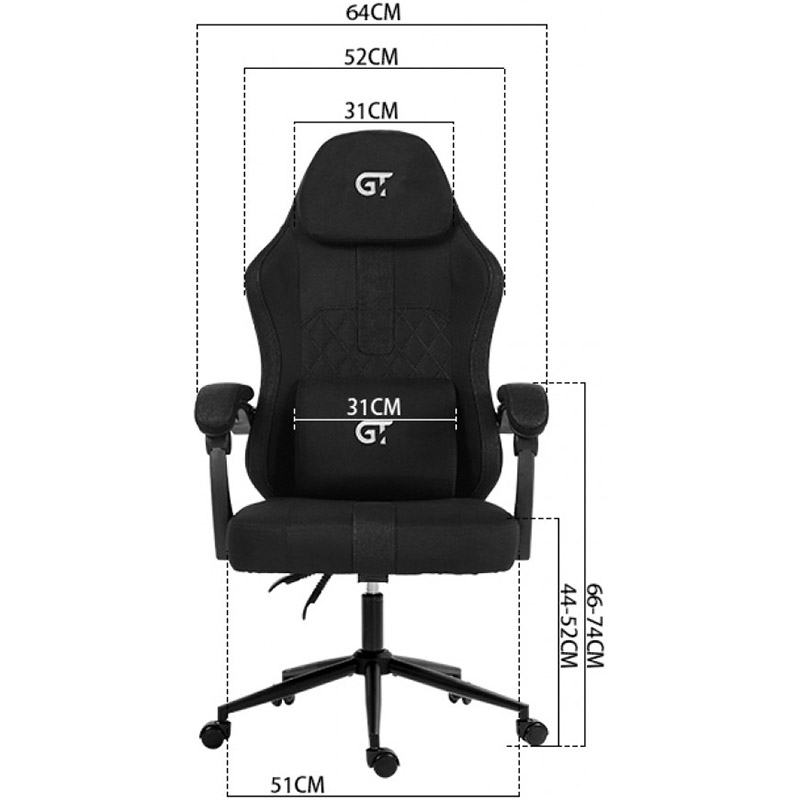 Геймерское кресло GT Racer X-2326 Black/Red (X-2326 Fabric Black/Red) фото №5