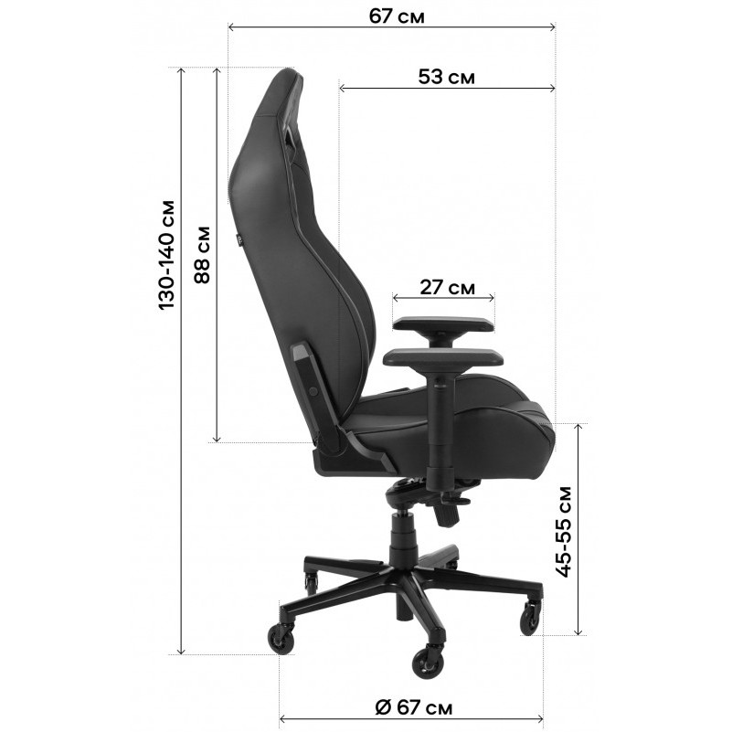 Геймерське крісло GT Racer X-8009 Dark Gray/Black (X-8009 Fabric Dark Gray/Black) фото №12