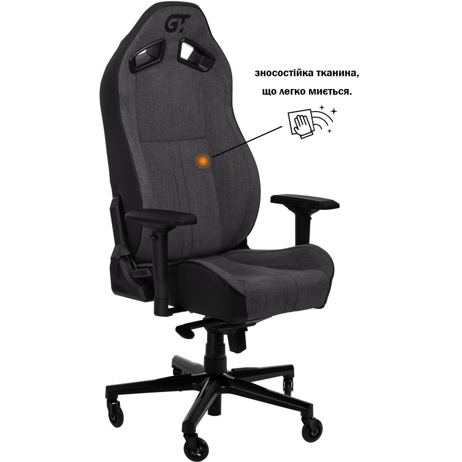 Геймерське крісло GT Racer X-8009 Dark Gray/Black (X-8009 Fabric Dark Gray/Black) фото №3