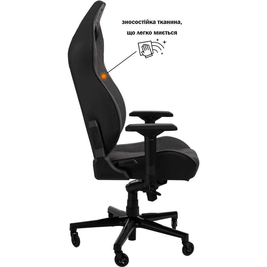 Геймерське крісло GT Racer X-8009 Dark Gray/Black (X-8009 Fabric Dark Gray/Black) фото №4