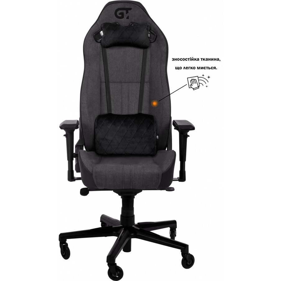 Геймерське крісло GT Racer X-8009 Dark Gray/Black (X-8009 Fabric Dark Gray/Black) фото №2