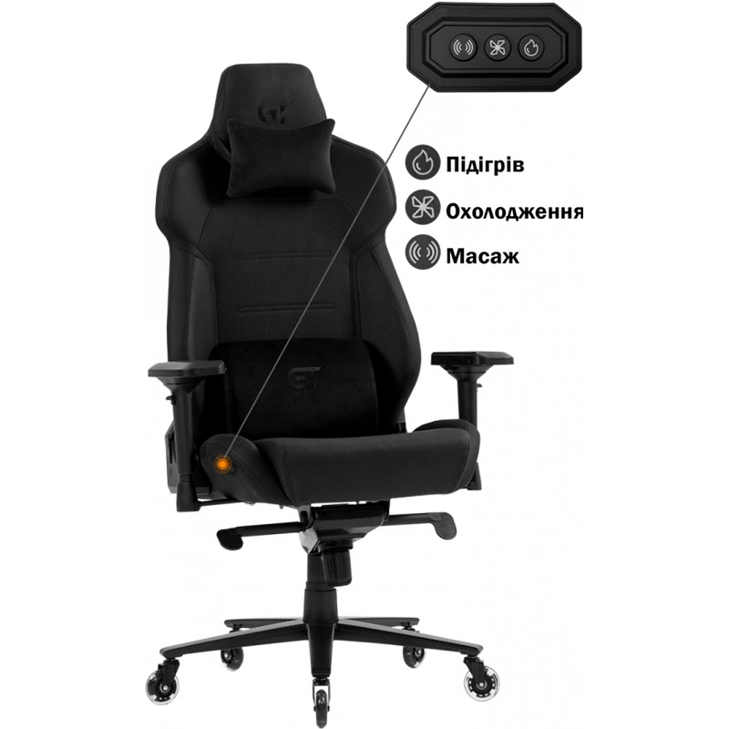 Геймерське крісло GT Racer X-8703 Black (X-8703 Fabric Black) фото №9