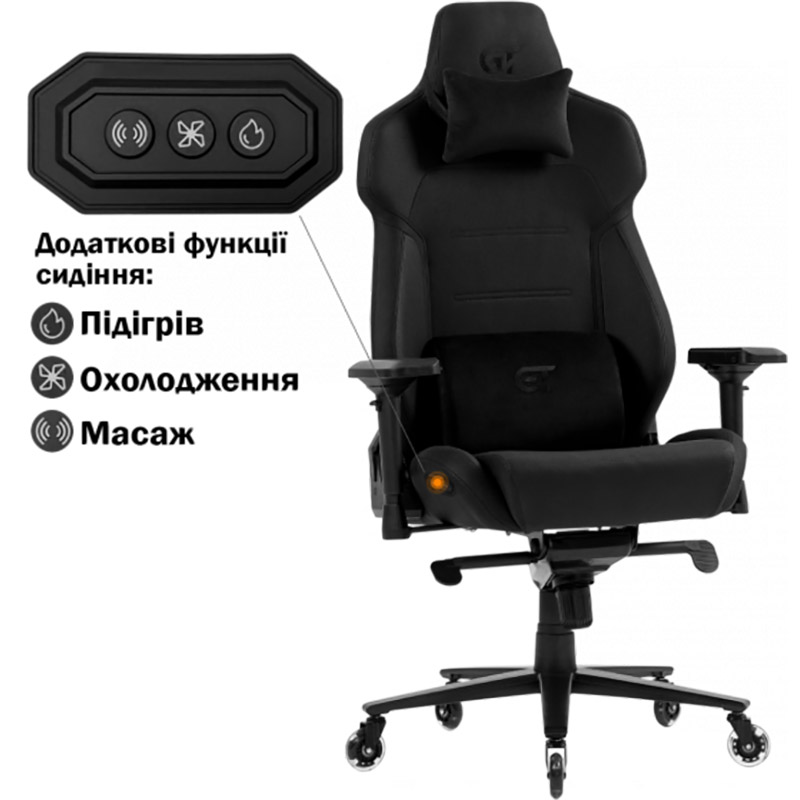 Геймерське крісло GT Racer X-8703 Black (X-8703 Fabric Black) фото №8