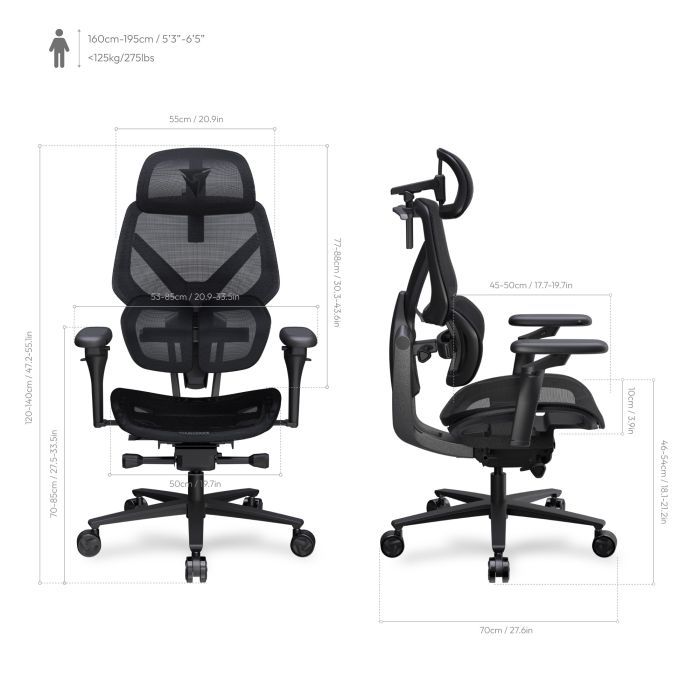 Геймерское кресло TX3 Flex Pro Mesh Black (TEGC-3076101.12) фото №8