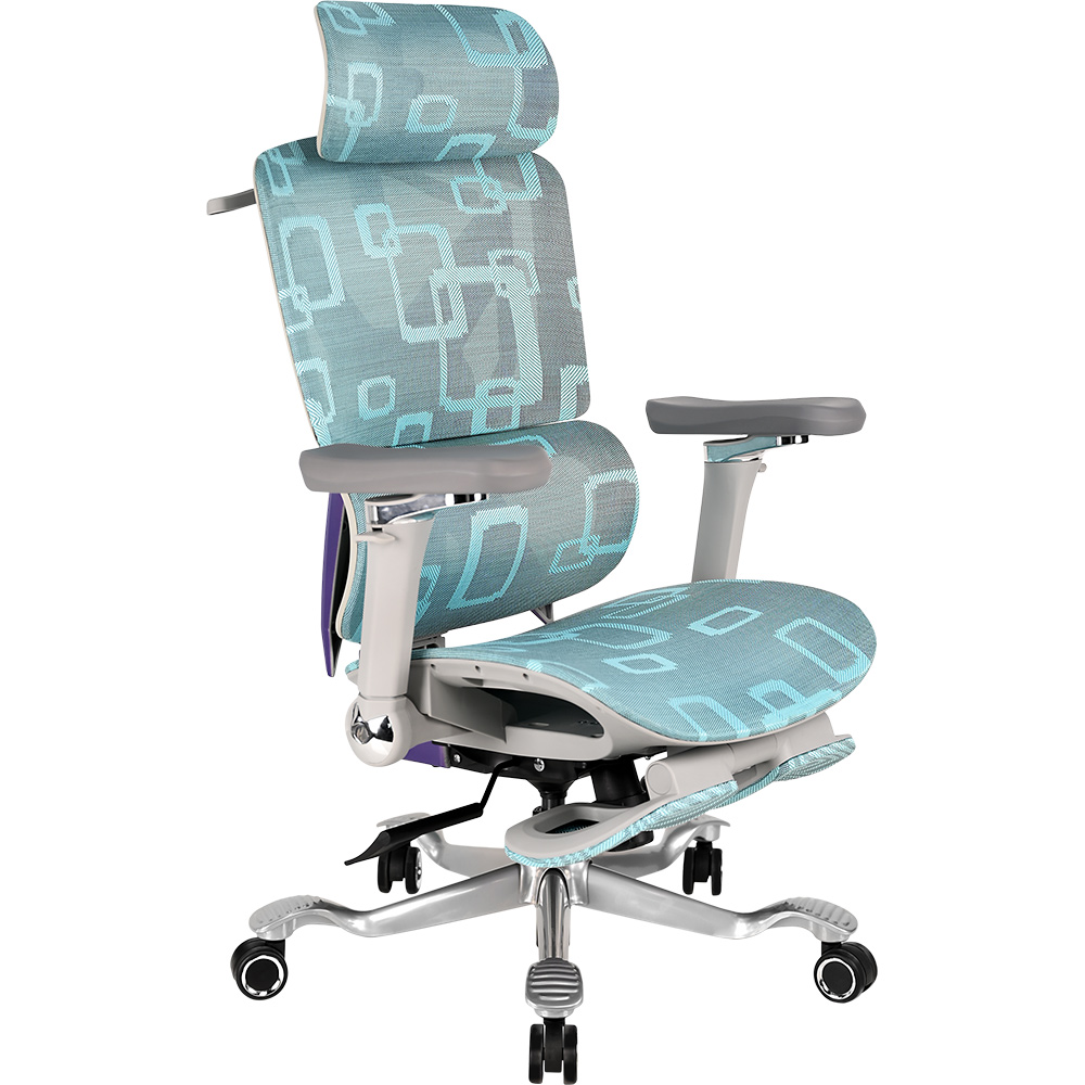 Геймерське крісло GT Racer X-900 Gray/Violet/Blue фото №2