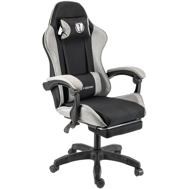 Геймерське крісло Hölmer GCH-04 Fabric Size L Black/Grey Nylon Footrest (GCH-04)