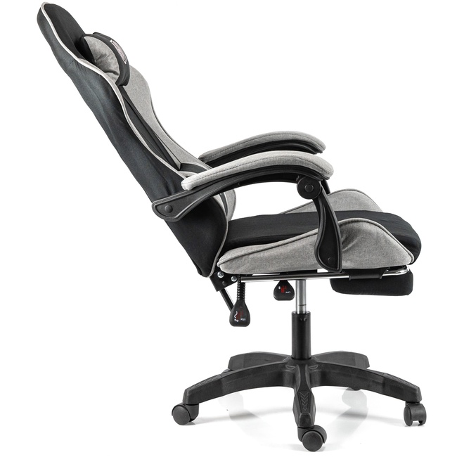 Геймерське крісло Hölmer GCH-04 Fabric Size L Black/Grey Nylon Footrest (GCH-04) фото №3