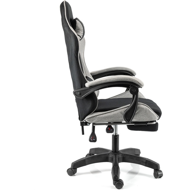 Геймерське крісло Hölmer GCH-04 Fabric Size L Black/Grey Nylon Footrest (GCH-04) фото №2
