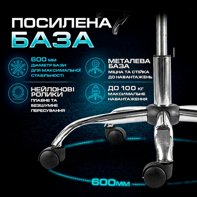 Геймерське крісло Hölmer GCH-05 Fabric Size L Gray/Black Metall Footrest (GCH-05) фото №14