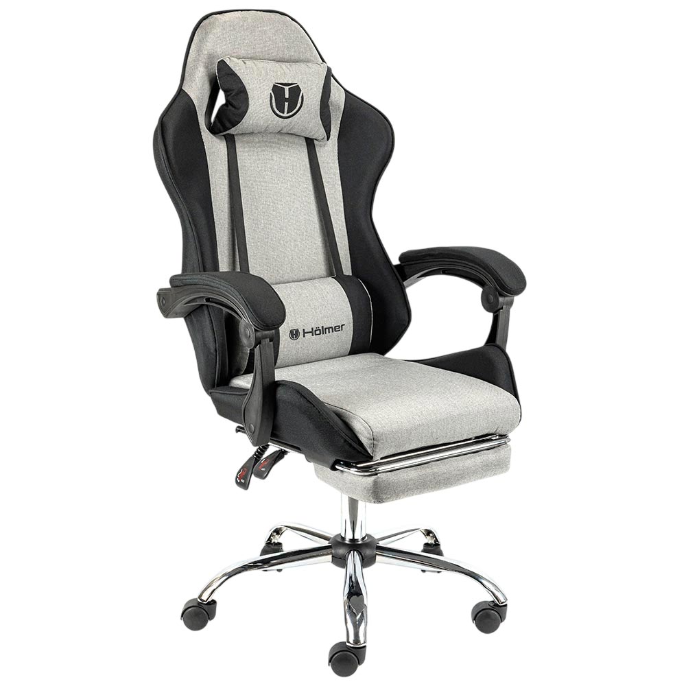 Геймерське крісло Hölmer GCH-05 Fabric Size L Gray/Black Metall Footrest (GCH-05)
