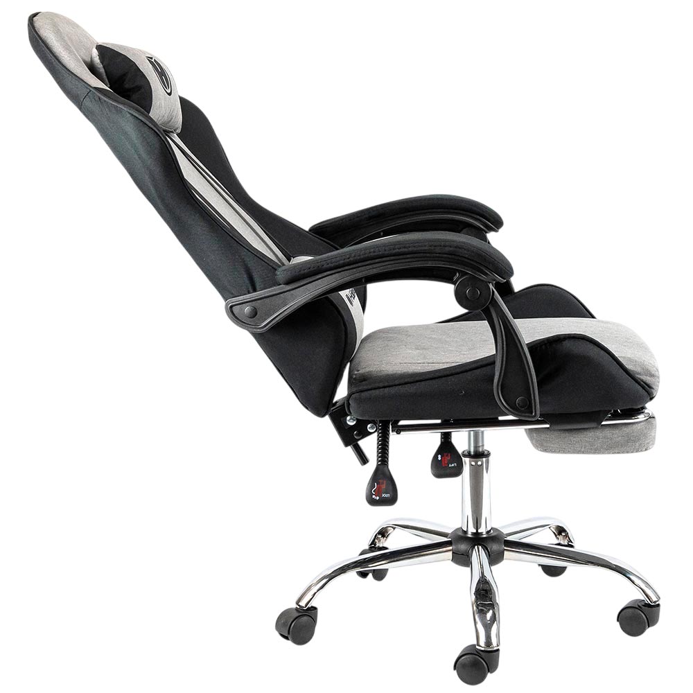Геймерське крісло Hölmer GCH-05 Fabric Size L Gray/Black Metall Footrest (GCH-05) фото №3