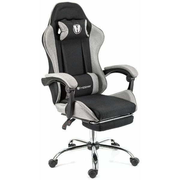 Геймерское кресло Hölmer GCH-06 Fabric Size L Black/Grey Metall Footrest (GCH-06)