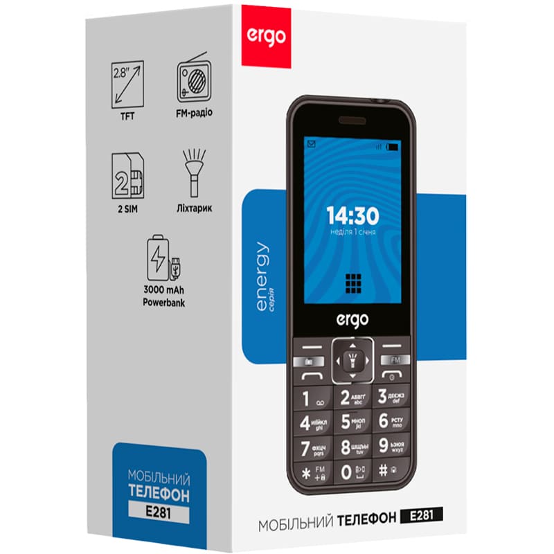 Мобільний телефон Ergo E281 Dual Sim Blue фото №6