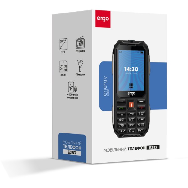Мобільний телефон Ergo E283 Dual Sim Black Orange фото №6