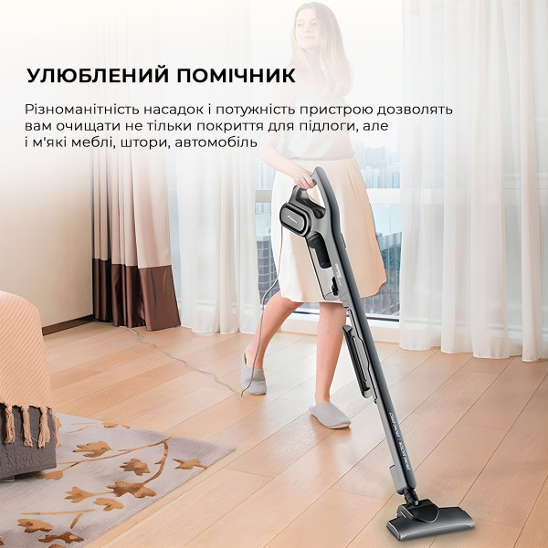 Пилосос акумуляторний Dreamе Stick Vacuum Cleaner Cord Gray (DX700S) фото №4