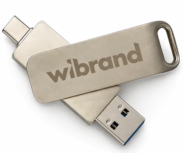 Внешний жесткий диск Wibrand Wolf 512GB USB 3.2 Gen.2 Type-C/Type-A Read/Write 1000MB/s Silver