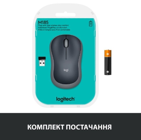 Компьютерная мыш Logitech M185 swift grey (910-002238) фото №10