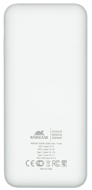 Мобильная батарея Riva Case RIVAPOWER VA2081 (White) фото №5