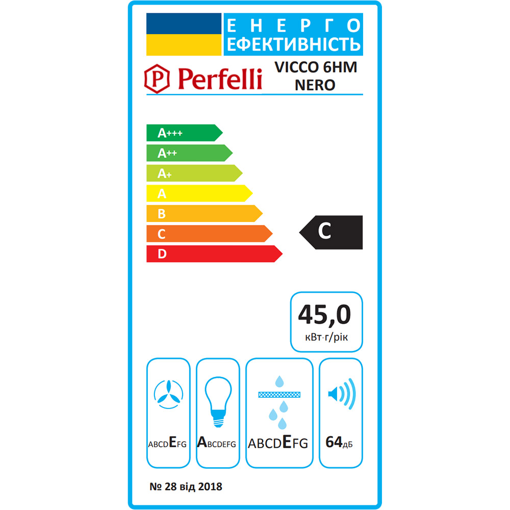 Витяжка Perfelli VICCO 6HM NERO фото №12