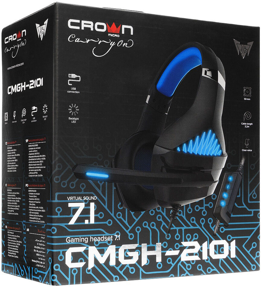 Наушники Crown CMGH-2101 Blue фото №3