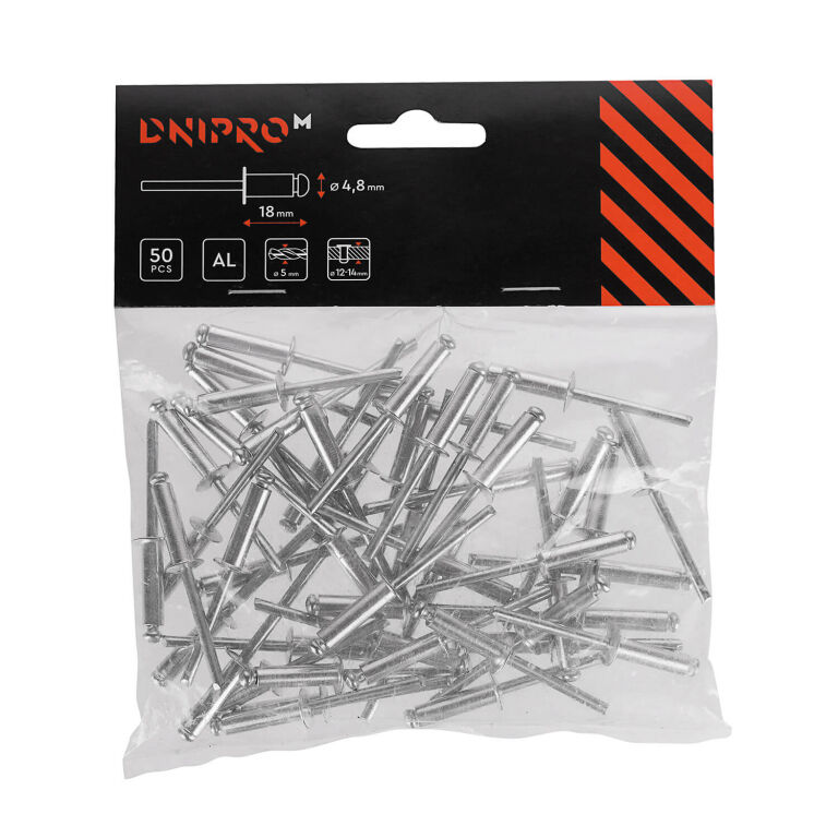 Заклепка Дніпро М 19737 009 Заклепки 50шт (4,8*18 мм) Заклепка Дніпро М 19737 009 Заклепки 50шт (4,8*18 мм)