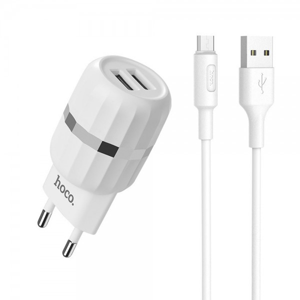 СЗУ Hoco C 41A 2USB 2.4A Cable Type C White СЗУ Hoco C 41A 2USB 2.4A Cable Type C White