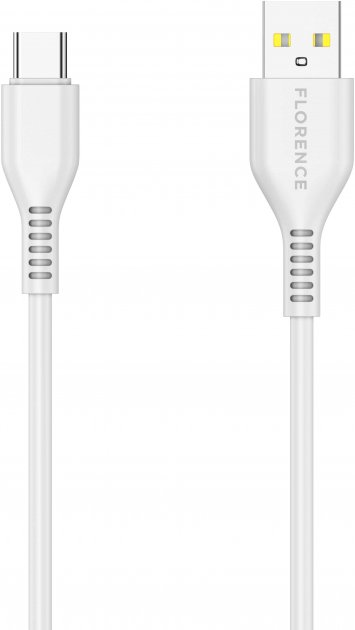 Дата кабель Florence Wizer Type-C 1m 2.4A White (FL-2111-WT) Дата кабель Florence Wizer Type-C 1m 2.4A White (FL-2111-WT)