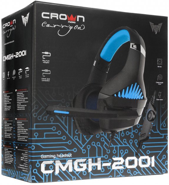 Наушники Crown CMGH-2001 Blue фото №6