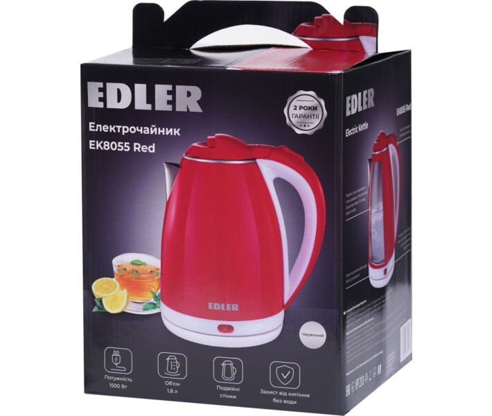 Чайник диск Edler EK8055 Red фото №6