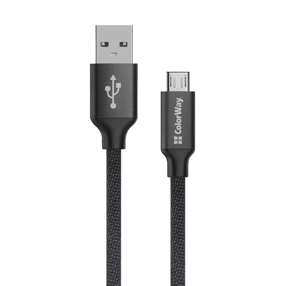 Colorway USB - MicroUSB 2.4А 2м чорний CW-CBUM009-BK фото №2