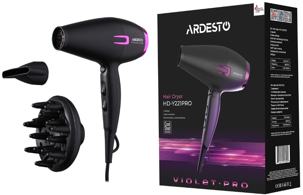 Фен Ardesto HD-Y221PRO фото №6