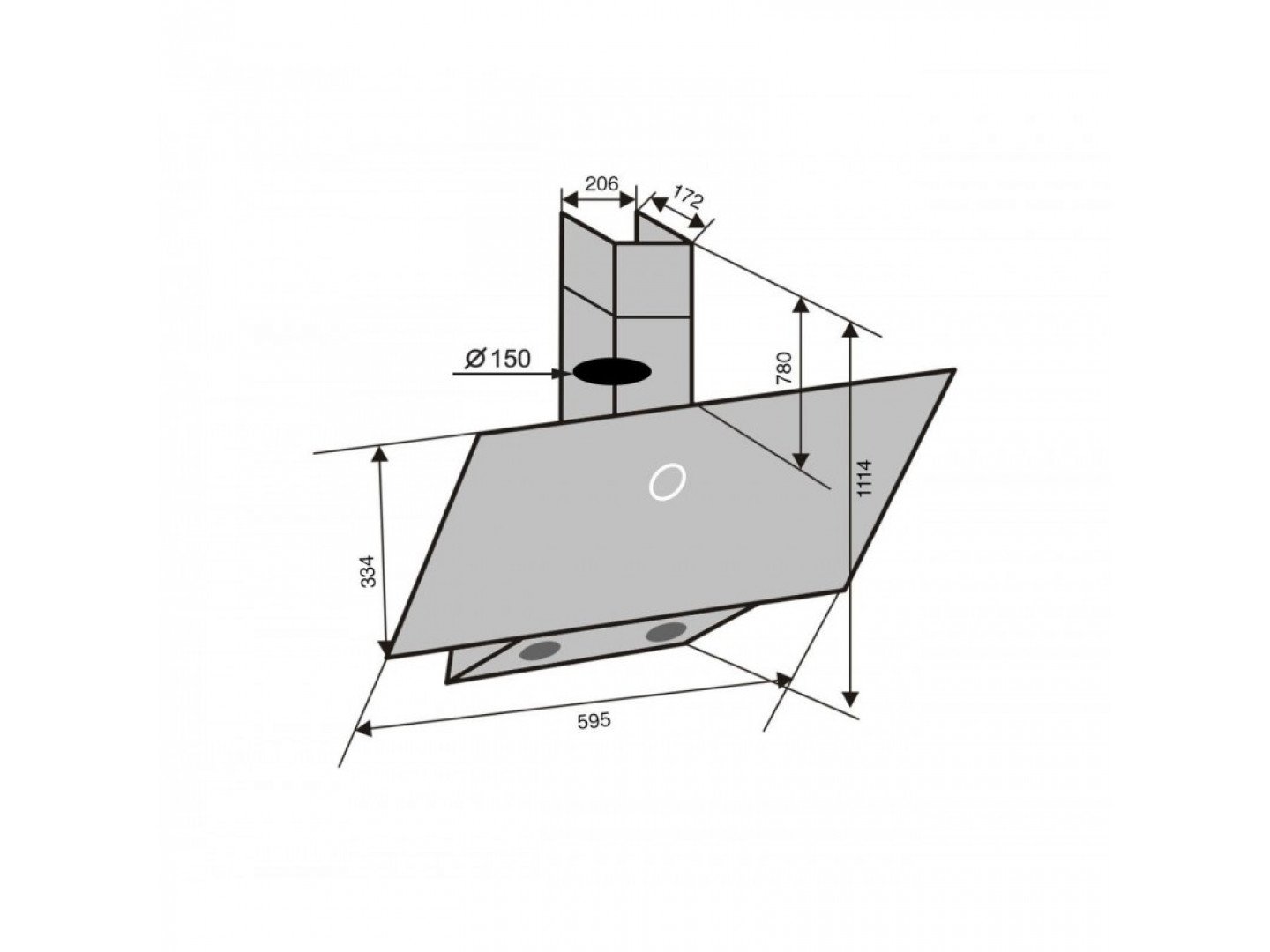 Вытяжки Ventolux Mirror 60 BK 800 TC фото №5