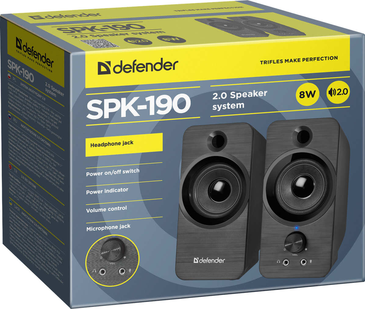 Акустическая система Defender 2.0 SPK 190 8 W USB Black фото №2