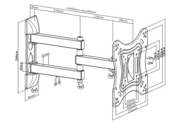 Кріплення ТВ Brateck LPA51-223 фото №2 Кріплення ТВ Brateck LPA51-223 фото №2
