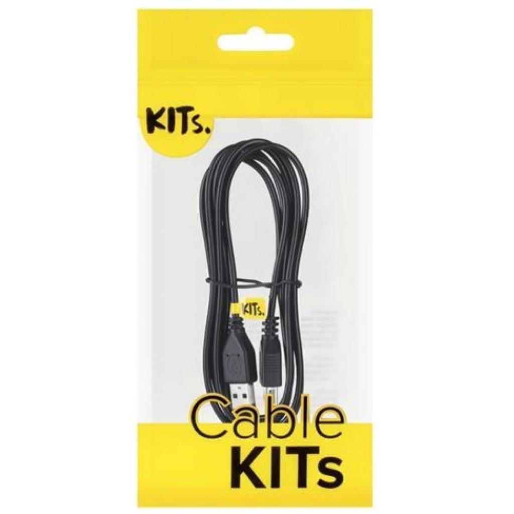 Кабель 2E KITs USB 2.0 (AM/AF) black, 1.8m фото №2