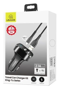 АЗП Usams C13 King-Tu Series double USB 2.1A with MicroUSB cable Black фото №2