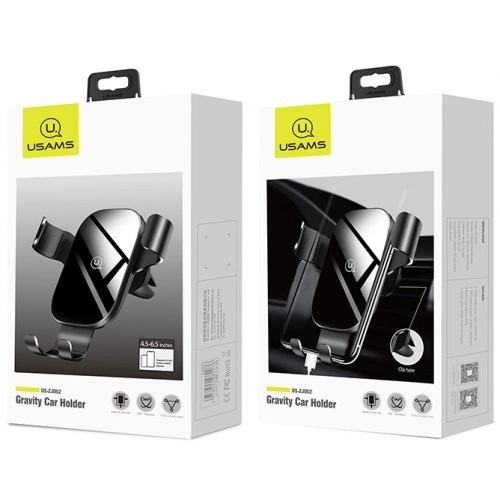 Автодержатель Usams ZJ052 Gravity Car Holder Black фото №2