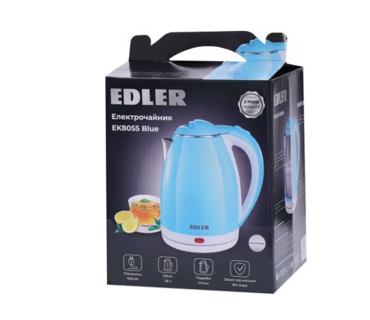 Чайник диск Edler EK8055 Blue фото №6